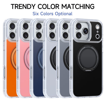 For iPhone 17 Pro Case Rotating Ring Holder Kickstand TPU + Acrylic Shockproof Phone Cover
