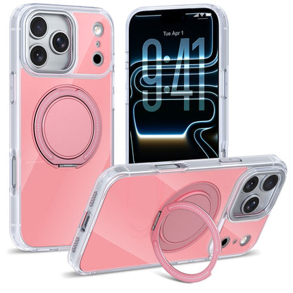 For iPhone 17 Pro Case Rotating Ring Holder Kickstand TPU + Acrylic Shockproof Phone Cover