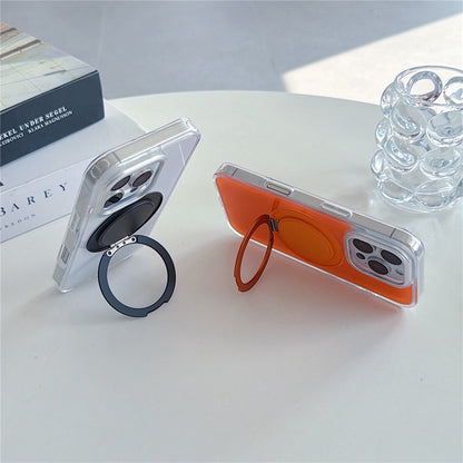 For iPhone 16 Pro Max Case Rotating Ring Holder Kickstand TPU + Acrylic Shockproof Phone Cover