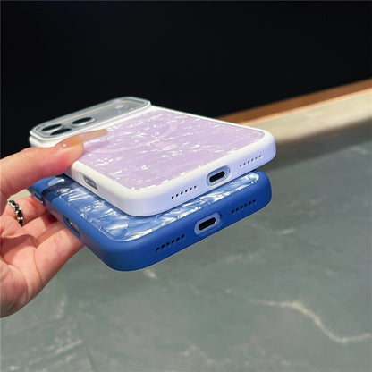 For iPhone 17 Pro Max Magnetic Case Shell Pattern TPU Shockproof Phone Cover with Tempered Glass Screen Protector