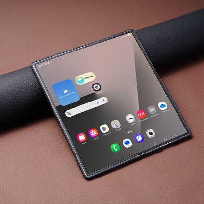 For Samsung Galaxy Z Fold8 Ultra Magnetic Case Carbon Fiber Texture PC Phone Cover with Tempered Glass Film
