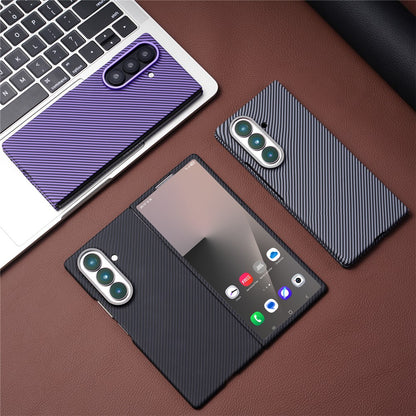 For Samsung Galaxy Z Fold8 Ultra Magnetic Case Carbon Fiber Texture PC Phone Cover with Tempered Glass Film