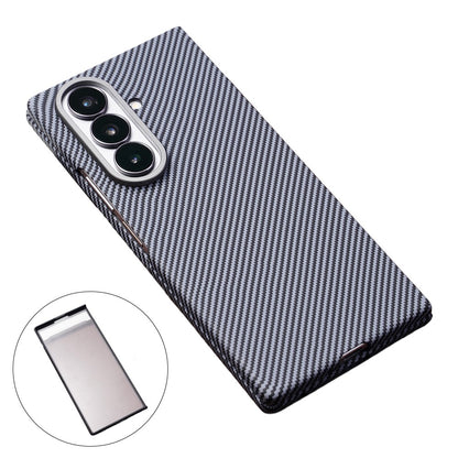 For Samsung Galaxy Z Fold8 Ultra Magnetic Case Carbon Fiber Texture PC Phone Cover with Tempered Glass Film