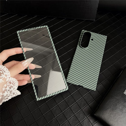 For Samsung Galaxy Z Fold8 Ultra Magnetic Case Carbon Fiber Texture PC Phone Cover with Screen Protector