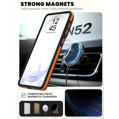 For Samsung Galaxy S26+ Magnetic Case Double Color Rotating Ring Kickstand PC + TPU Phone Cover