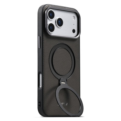 SUTENI G7 for iPhone 17 Pro Max Magnetic Case Rotating Kickstand Triangle Texture Leather + TPU Phone Cover