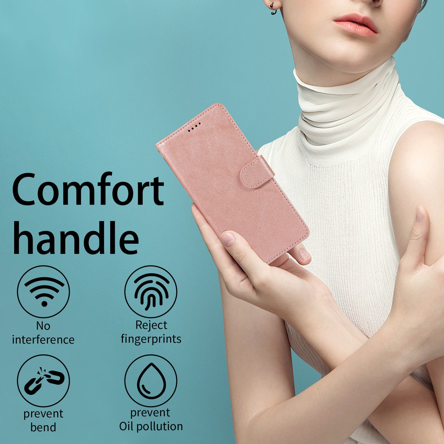 For iPhone 16 Pro Max Case with Wrist Strap RFID Blocking Wallet Cowhide Texture Leather Phone Cover