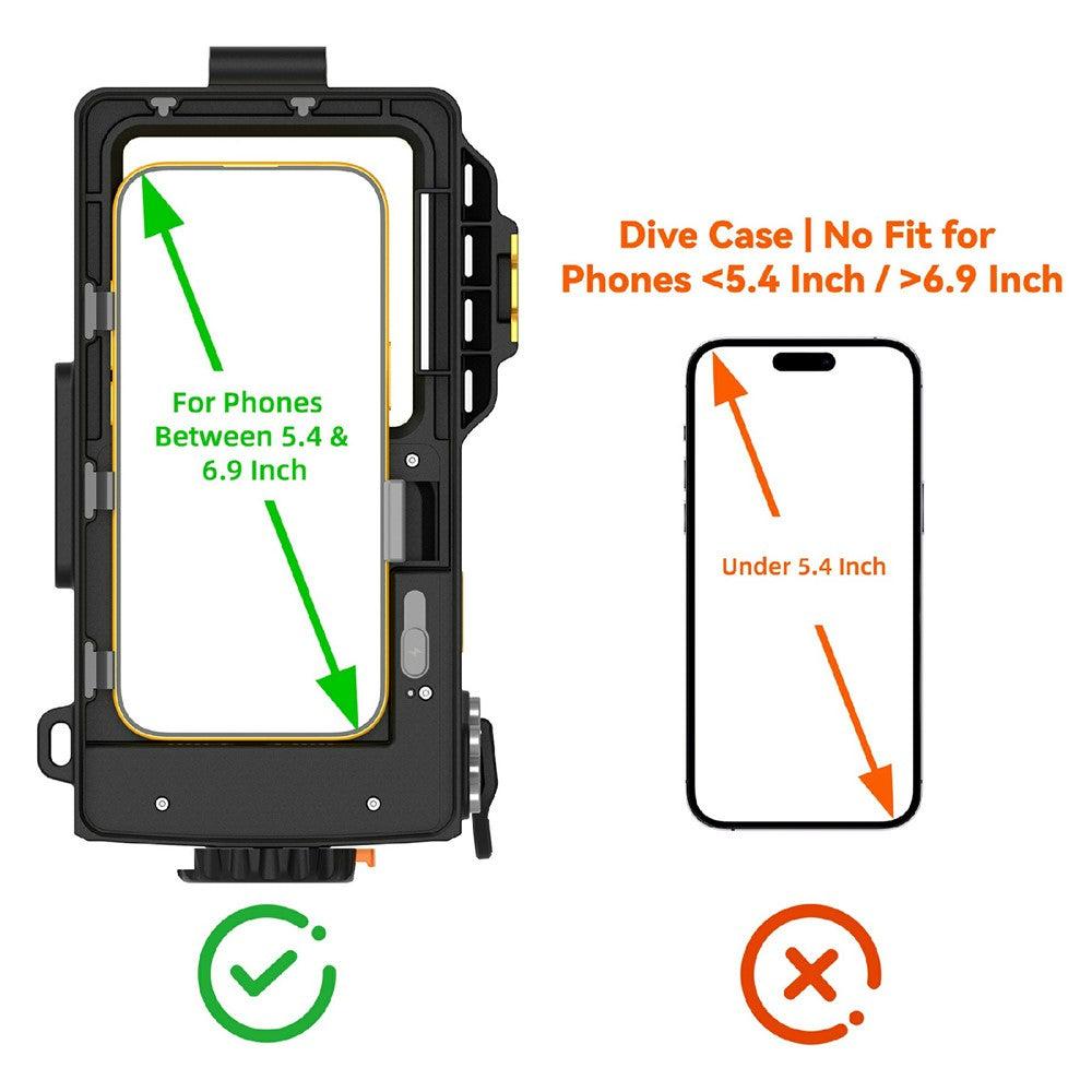 For iPhone 17 Diving Waterproof Case 45m / 147ft Underwater Photography Surfing Photo Video Housing Cover