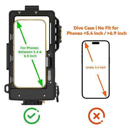 For iPhone 17 Diving Waterproof Case 45m / 147ft Underwater Photography Surfing Photo Video Housing Cover
