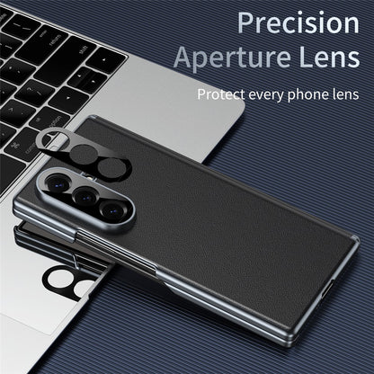 For Samsung Galaxy Z Fold8 Ultra Case Dual-Axis Hinge PU Leather Hard PC Folding Phone Cover