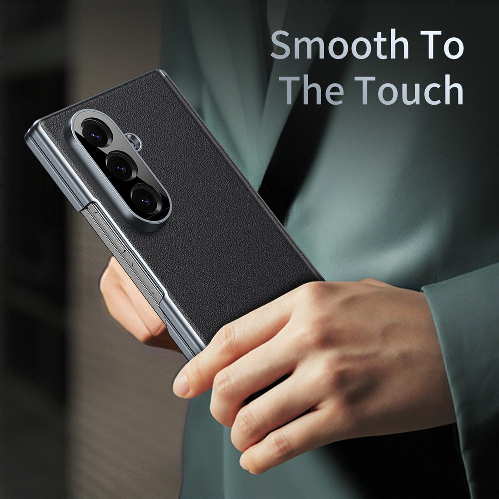 For Samsung Galaxy Z Fold8 Ultra Case Dual-Axis Hinge PU Leather Hard PC Folding Phone Cover