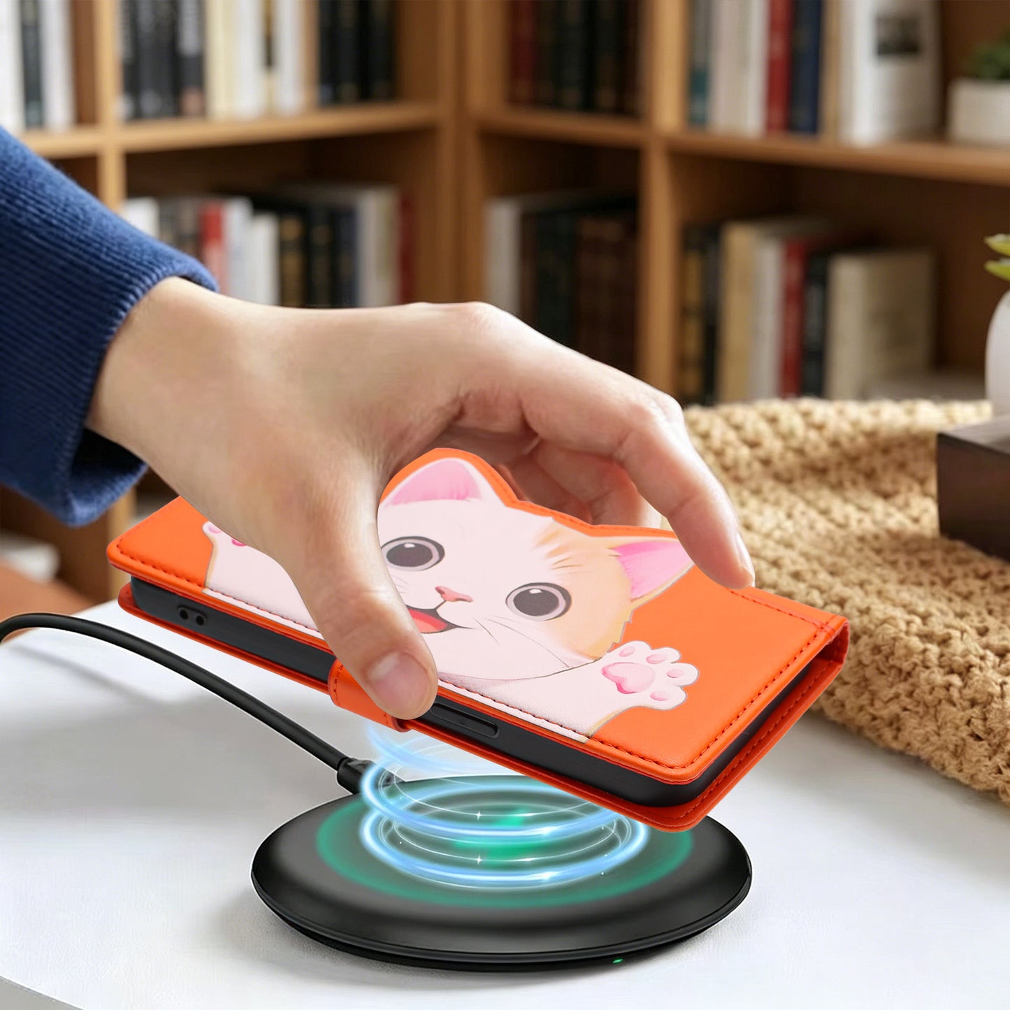 For Samsung Galaxy S26+ Case Cute Cat Pattern PU Leather Flip Wallet Phone Cover with Wrist Strap