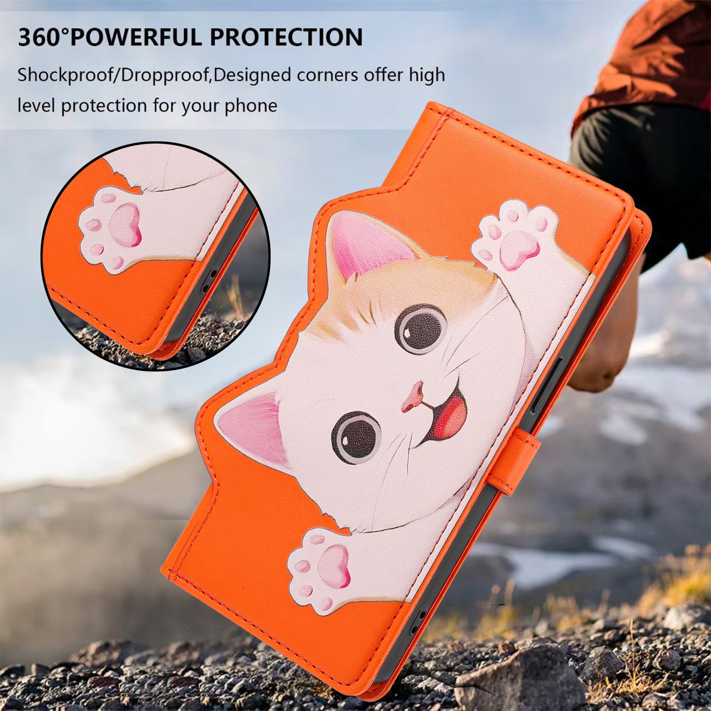 For Samsung Galaxy S26+ Case Cute Cat Pattern PU Leather Flip Wallet Phone Cover with Wrist Strap
