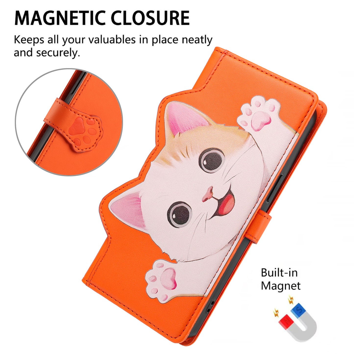 For Samsung Galaxy S26+ Case Cute Cat Pattern PU Leather Flip Wallet Phone Cover with Wrist Strap