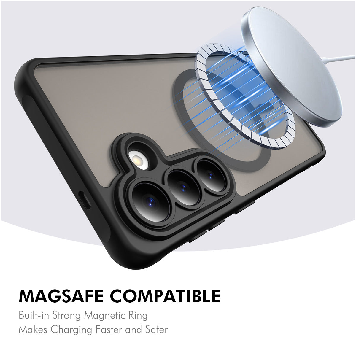 HAT PRINCE for Samsung Galaxy S26+ ENKAY  Magnetic Case with Tempered Glass Support Ultrasonic Unlocking PC TPU Matte Phone Cover