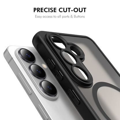 HAT PRINCE for Samsung Galaxy S26+ ENKAY  Magnetic Case with Tempered Glass Support Ultrasonic Unlocking PC TPU Matte Phone Cover