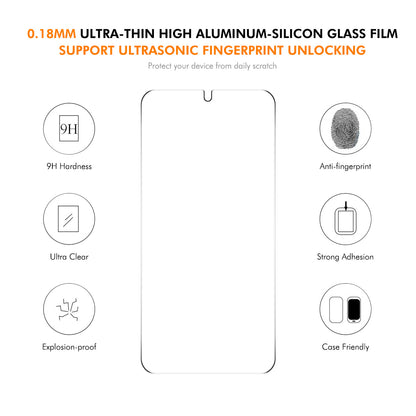 HAT PRINCE for Samsung Galaxy S26+ ENKAY  Magnetic Case with Tempered Glass Support Ultrasonic Unlocking PC TPU Matte Phone Cover
