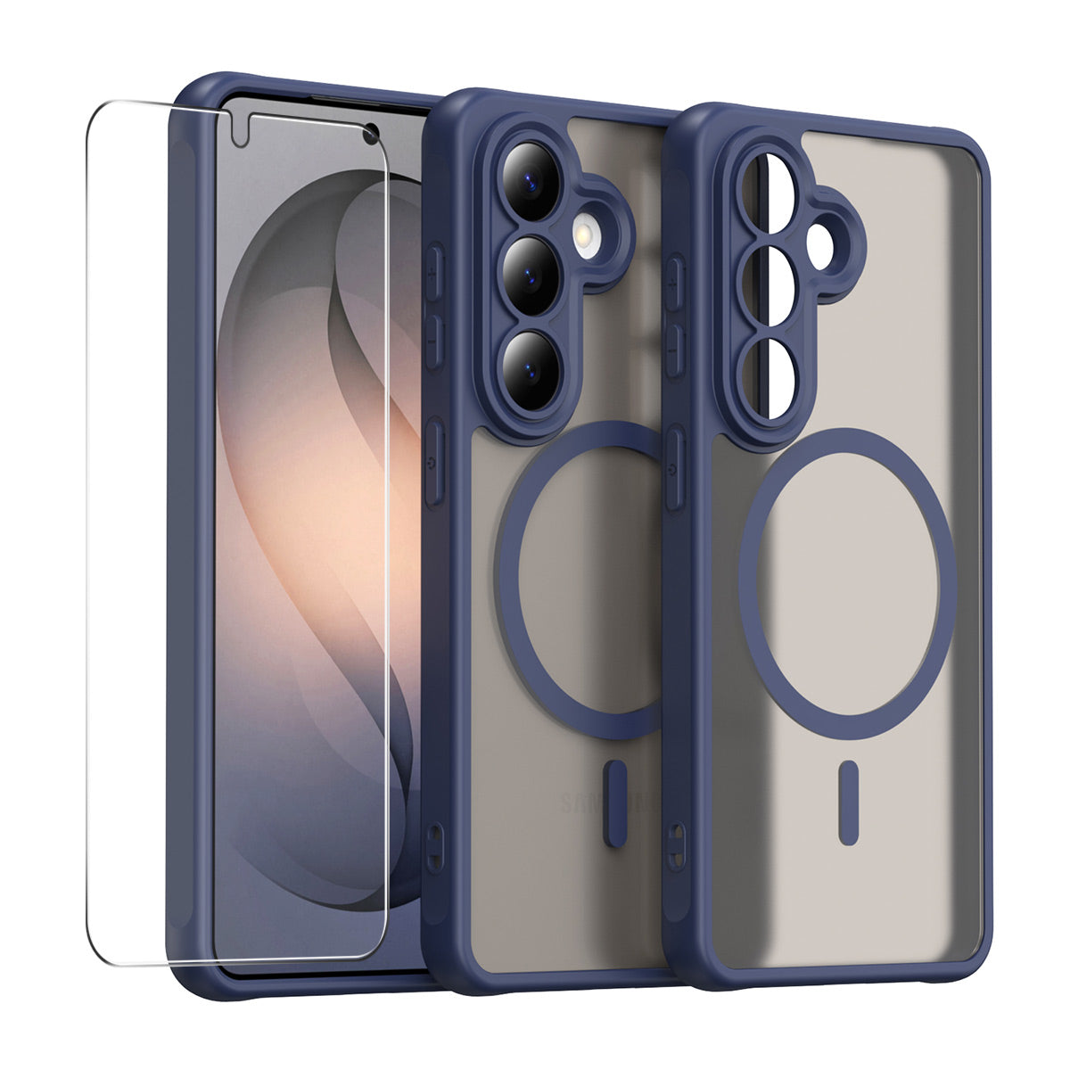 HAT PRINCE for Samsung Galaxy S26+ ENKAY  Magnetic Case with Tempered Glass Support Ultrasonic Unlocking PC TPU Matte Phone Cover
