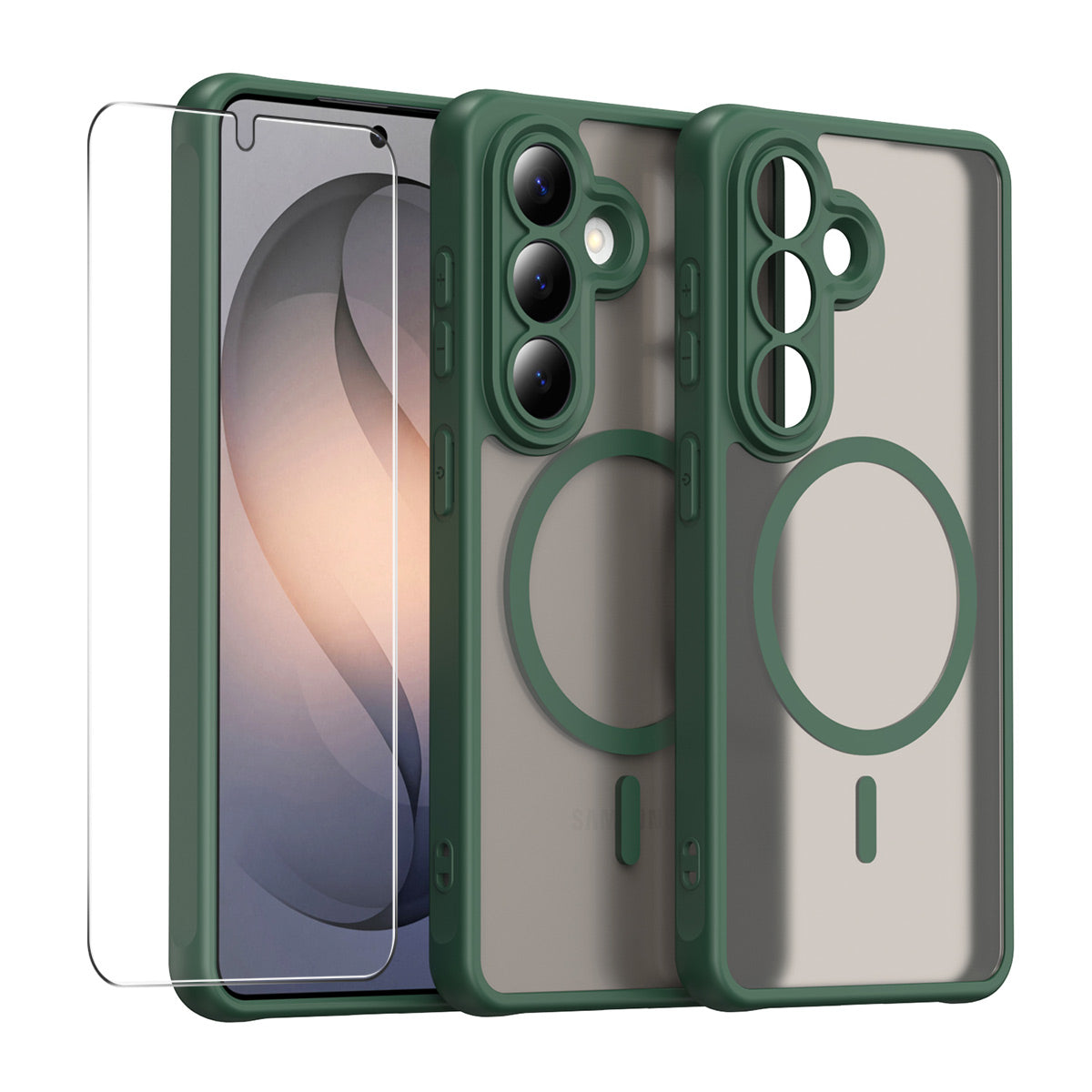 HAT PRINCE for Samsung Galaxy S26+ ENKAY  Magnetic Case with Tempered Glass Support Ultrasonic Unlocking PC TPU Matte Phone Cover