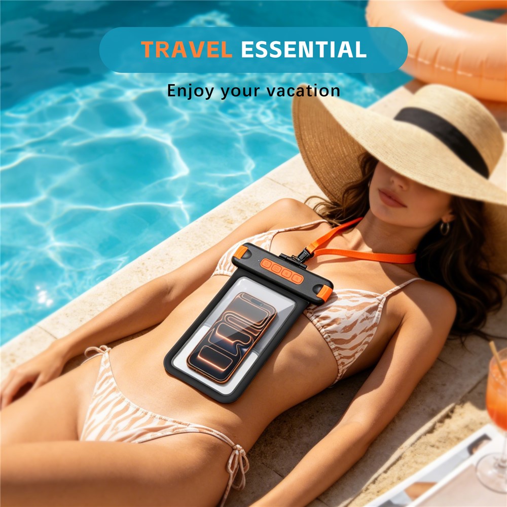 For iPhone 17 Waterproof Phone Pouch IPX8 Underwater Case Bluetooth-compatible Camera Button Floating Dry Bag