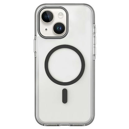 For iPhone 15 Magnetic Case Clear PC TPU TPE Shockproof Cover Compatible with MagSafe