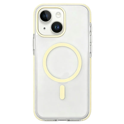 For iPhone 15 Magnetic Case Clear PC TPU TPE Shockproof Cover Compatible with MagSafe