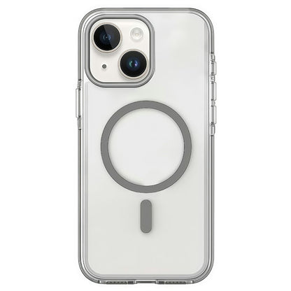 For iPhone 15 Magnetic Case Clear PC TPU TPE Shockproof Cover Compatible with MagSafe