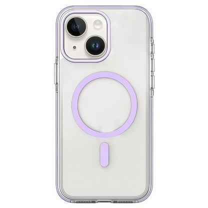 For iPhone 15 Magnetic Case Clear PC TPU TPE Shockproof Cover Compatible with MagSafe