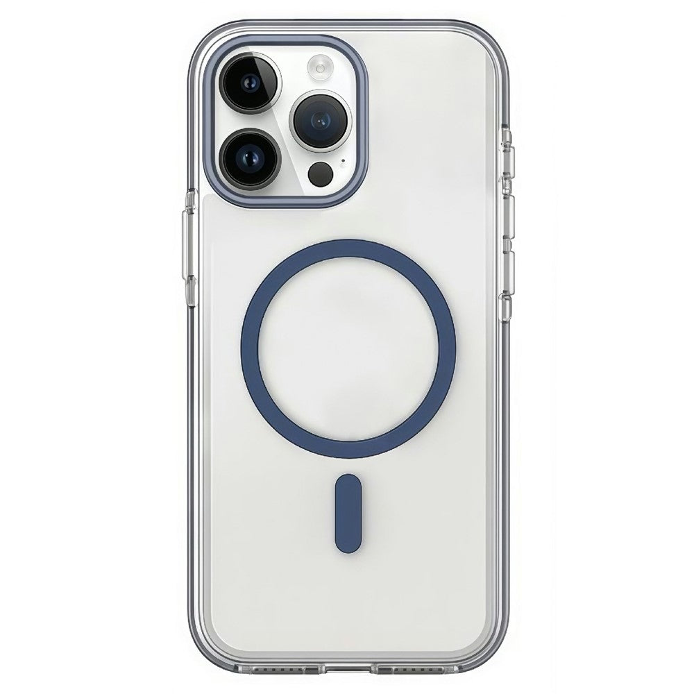 For iPhone 15 Pro Max Magnetic Case Clear PC TPU TPE Shockproof Cover Compatible with MagSafe