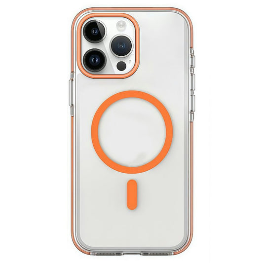 For iPhone 15 Pro Max Magnetic Case Clear PC TPU TPE Shockproof Cover Compatible with MagSafe