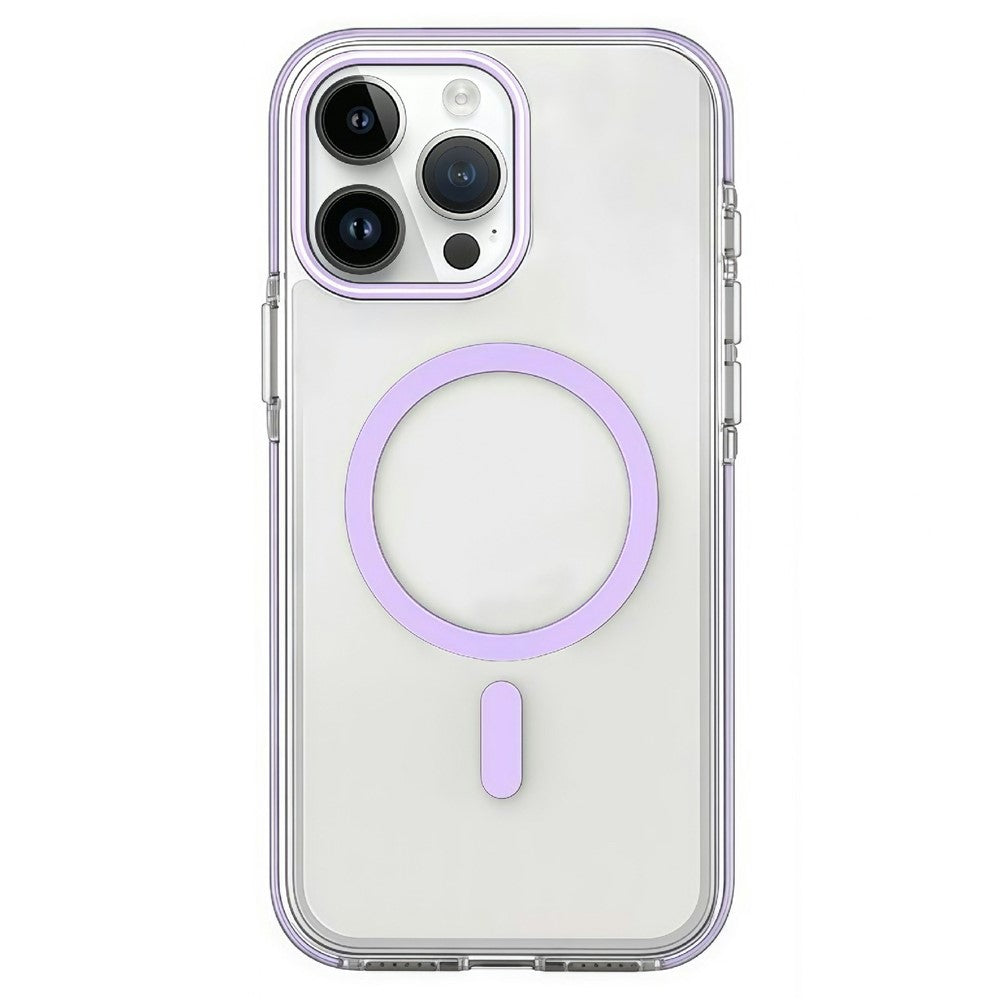 For iPhone 15 Pro Max Magnetic Case Clear PC TPU TPE Shockproof Cover Compatible with MagSafe
