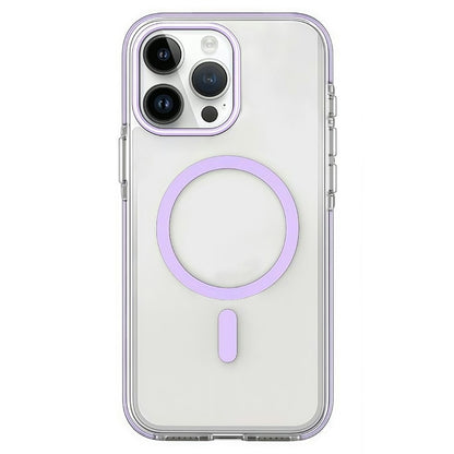For iPhone 15 Pro Max Magnetic Case Clear PC TPU TPE Shockproof Cover Compatible with MagSafe