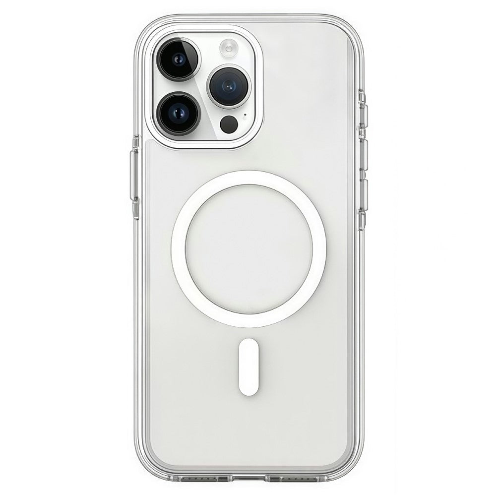 For iPhone 15 Pro Max Magnetic Case Clear PC TPU TPE Shockproof Cover Compatible with MagSafe