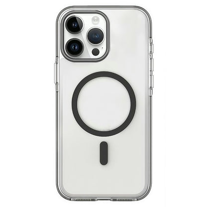 For iPhone 15 Pro Max Magnetic Case Clear PC TPU TPE Shockproof Cover Compatible with MagSafe