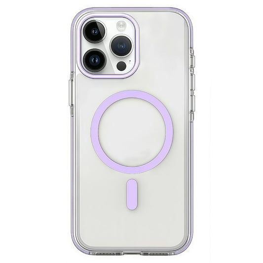 For iPhone 15 Pro Magnetic Case Clear PC TPU TPE Shockproof Cover Compatible with MagSafe