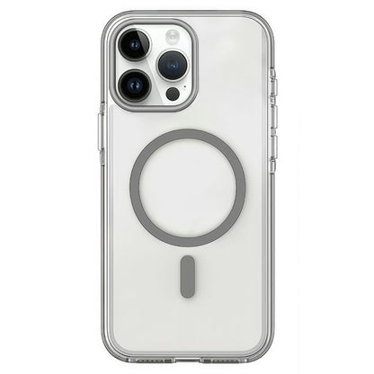 For iPhone 15 Pro Magnetic Case Clear PC TPU TPE Shockproof Cover Compatible with MagSafe