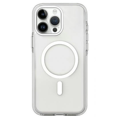 For iPhone 15 Pro Magnetic Case Clear PC TPU TPE Shockproof Cover Compatible with MagSafe