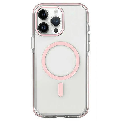 For iPhone 15 Pro Magnetic Case Clear PC TPU TPE Shockproof Cover Compatible with MagSafe