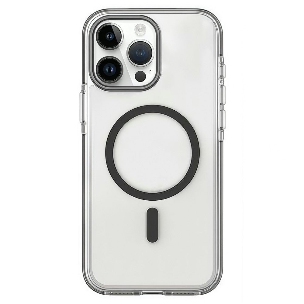 For iPhone 15 Pro Magnetic Case Clear PC TPU TPE Shockproof Cover Compatible with MagSafe