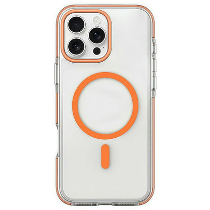 For iPhone 16 Pro Magnetic Case Clear PC TPU TPE Shockproof Cover Compatible with MagSafe