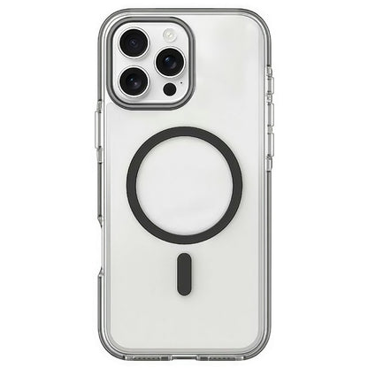 For iPhone 16 Pro Magnetic Case Clear PC TPU TPE Shockproof Cover Compatible with MagSafe