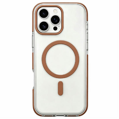 For iPhone 16 Pro Magnetic Case Clear PC TPU TPE Shockproof Cover Compatible with MagSafe
