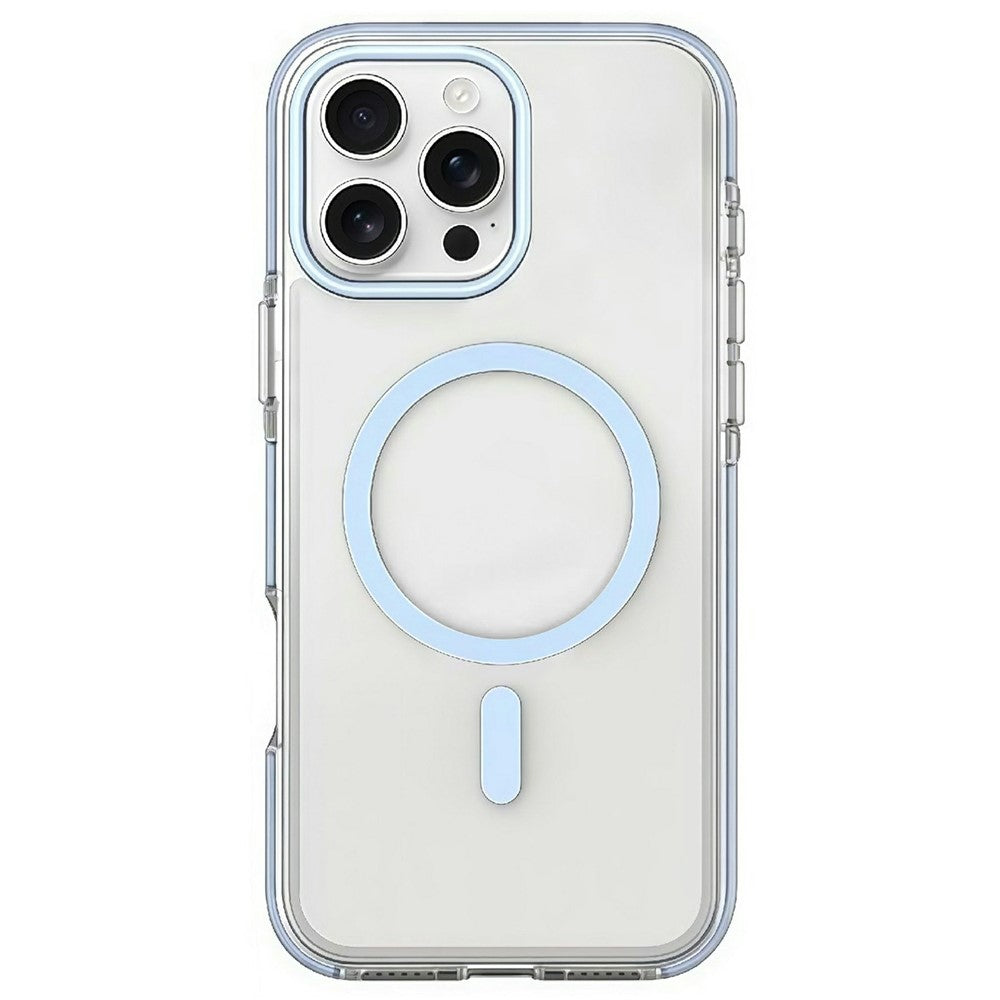 For iPhone 16 Pro Magnetic Case Clear PC TPU TPE Shockproof Cover Compatible with MagSafe