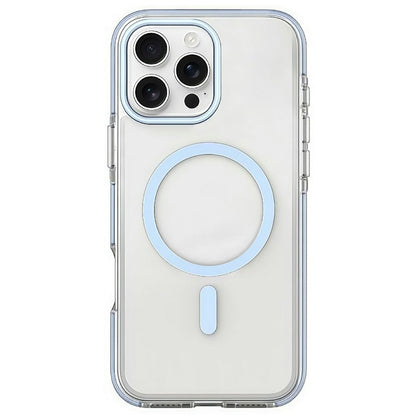 For iPhone 16 Pro Magnetic Case Clear PC TPU TPE Shockproof Cover Compatible with MagSafe