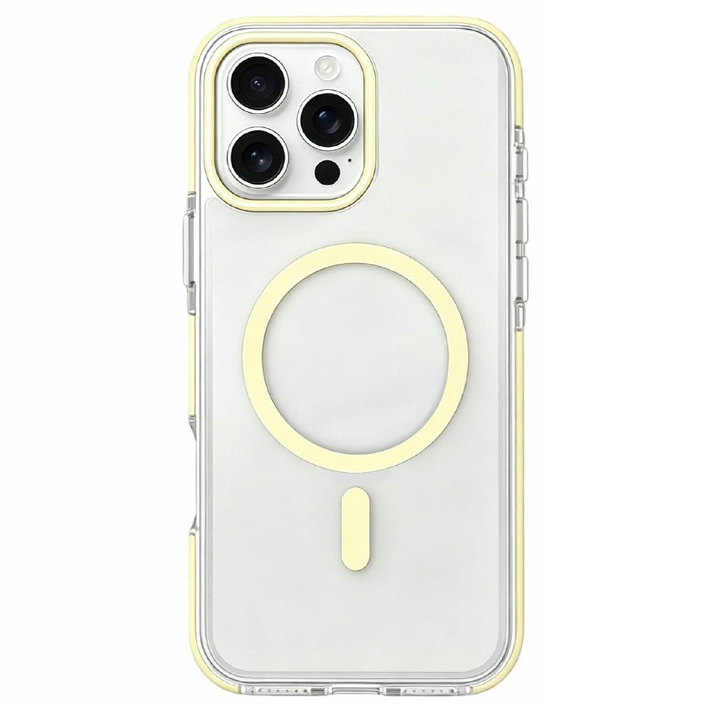 For iPhone 16 Pro Magnetic Case Clear PC TPU TPE Shockproof Cover Compatible with MagSafe