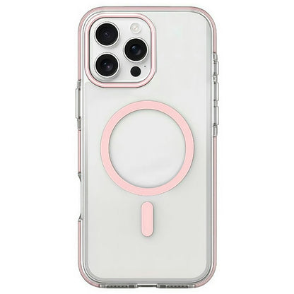 For iPhone 16 Pro Magnetic Case Clear PC TPU TPE Shockproof Cover Compatible with MagSafe