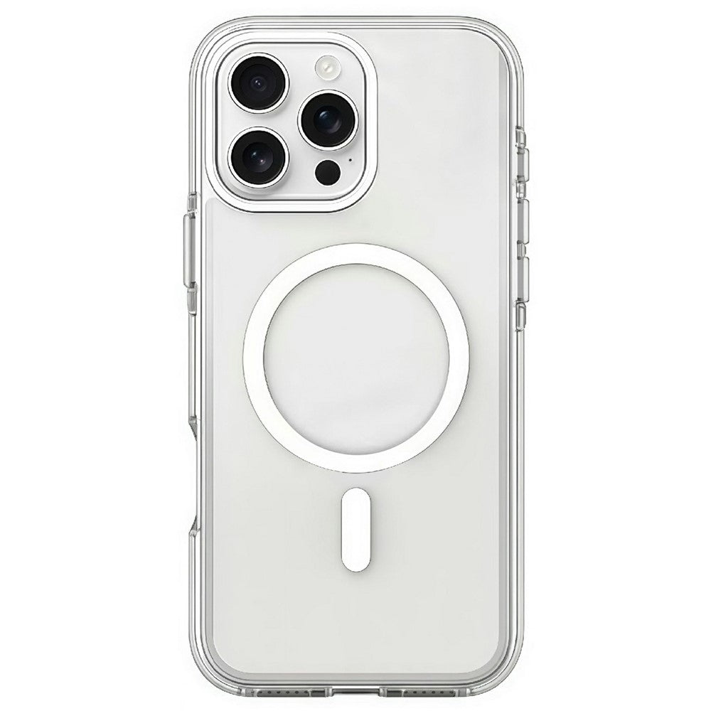 For iPhone 16 Pro Magnetic Case Clear PC TPU TPE Shockproof Cover Compatible with MagSafe