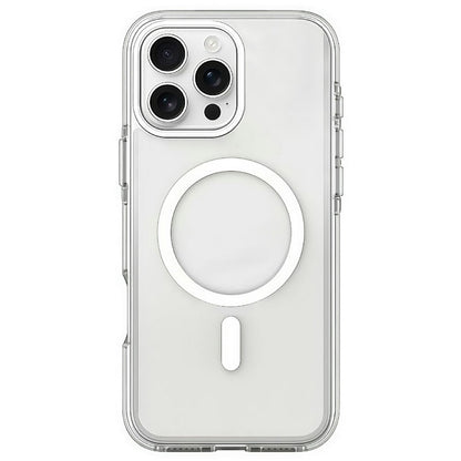 For iPhone 16 Pro Magnetic Case Clear PC TPU TPE Shockproof Cover Compatible with MagSafe