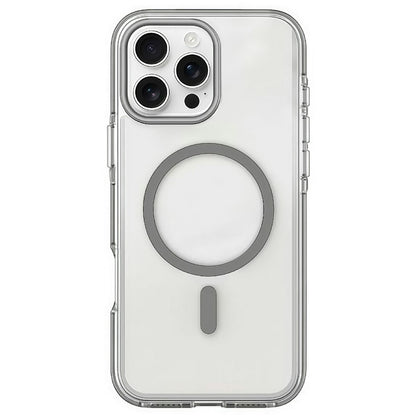 For iPhone 16 Pro Magnetic Case Clear PC TPU TPE Shockproof Cover Compatible with MagSafe