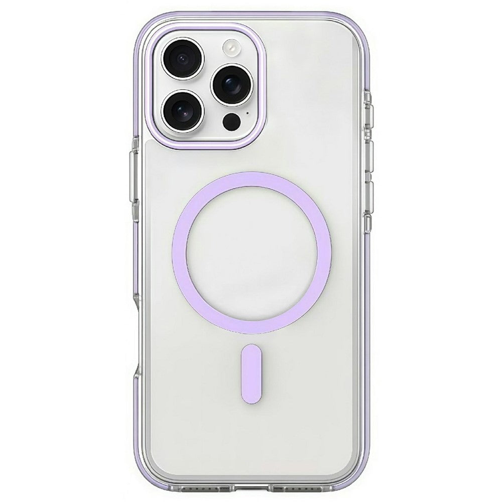 For iPhone 16 Pro Magnetic Case Clear PC TPU TPE Shockproof Cover Compatible with MagSafe